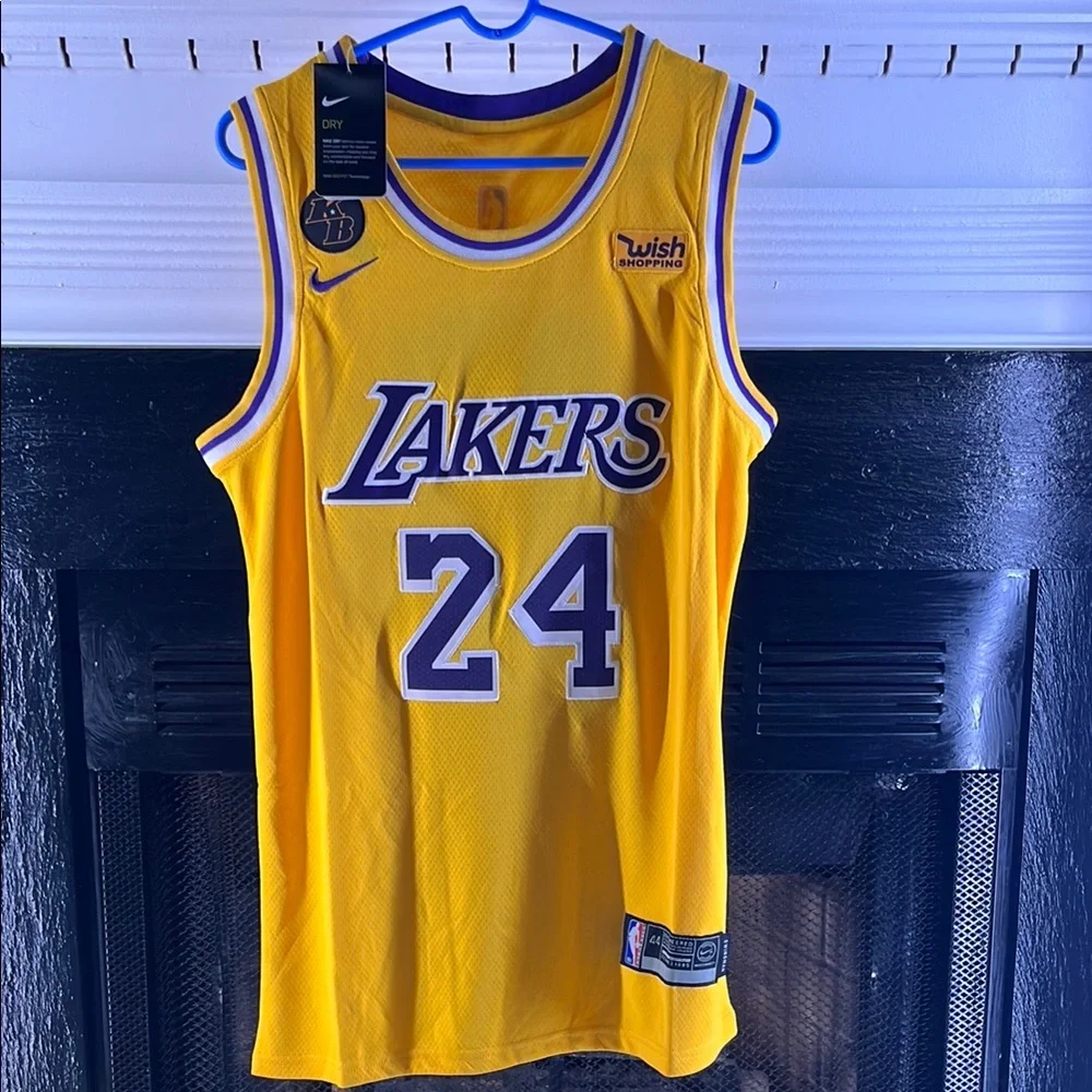 Kobe Bryant Los Angeles Lakers Basketball Jersey Yellow Purple - Size Medium 44 - Picture 1 of 6